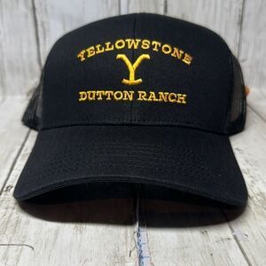 Yellowstone Dutton Ranch Black Trucker Hat Dad Cap Mesh NEW